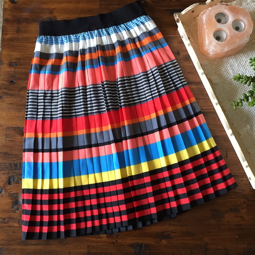 Paniz accordion style colorful stretch waist skirt